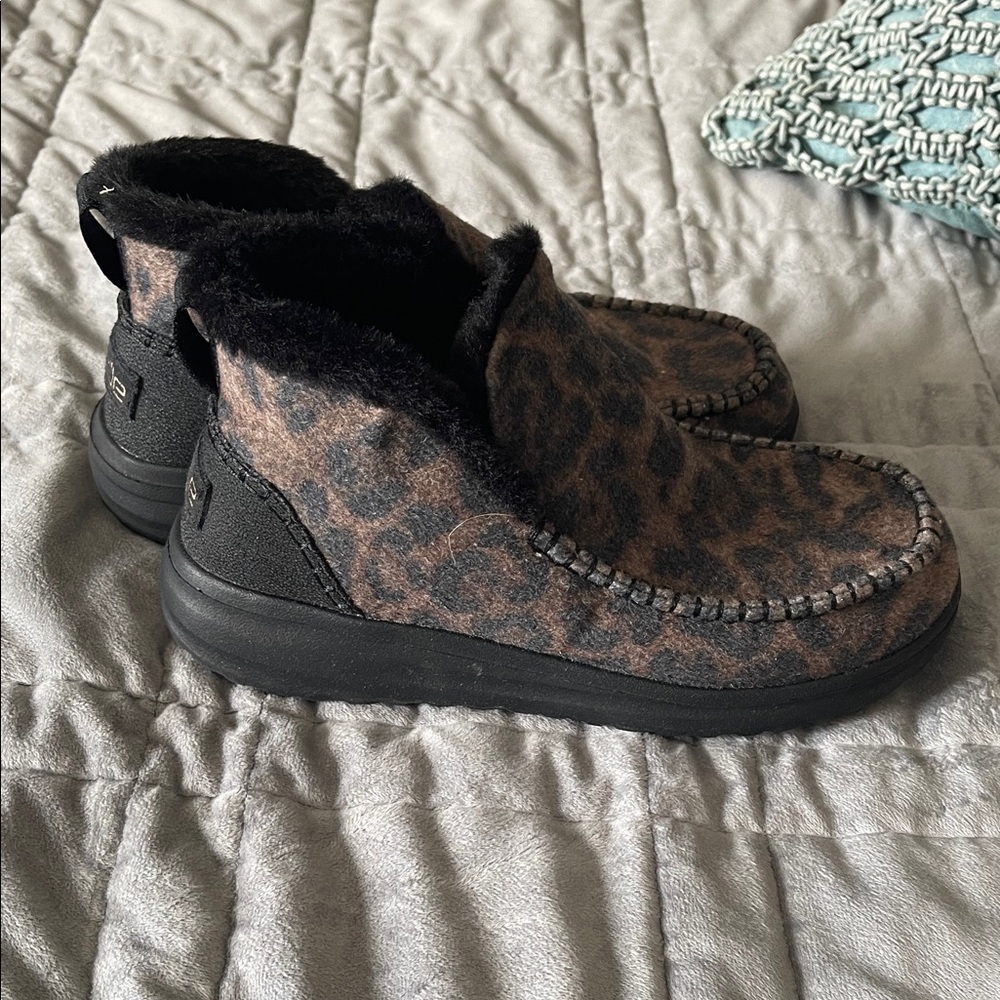 Hey Dude Furry Leopard Slip-Ons